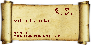 Kolin Darinka névjegykártya